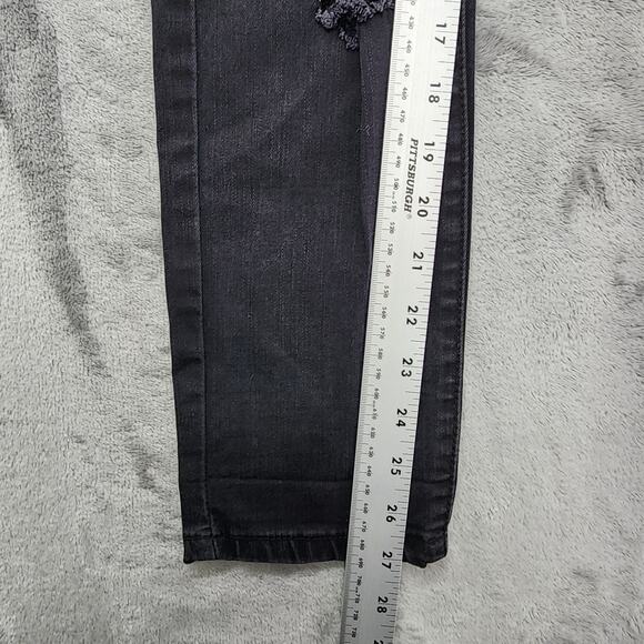 V.I.P. Jeans Women 9/10 Black Super Stretch Distressed Denim Skinny Ankle Casual - Picture 11 of 13